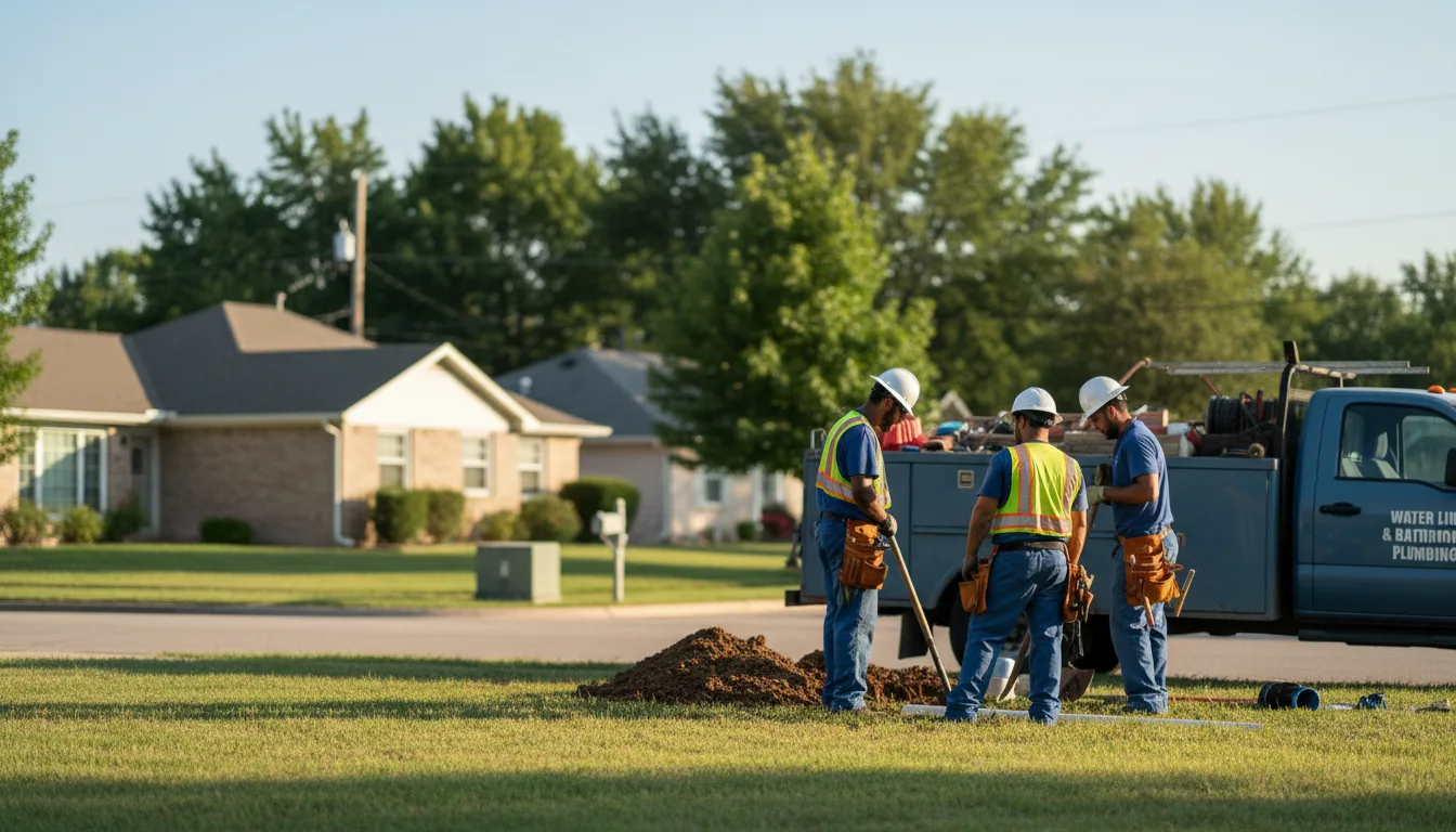 Residential water line and bathroom plumbing service in Saint Henry, OH